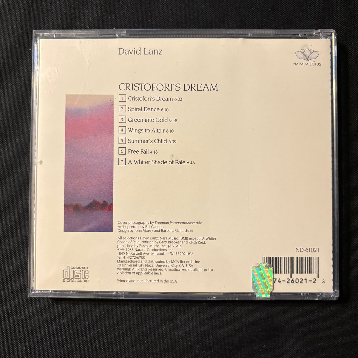 CD David Lanz 'Cristofori's Dream' (1988) new age Whiter Shade of