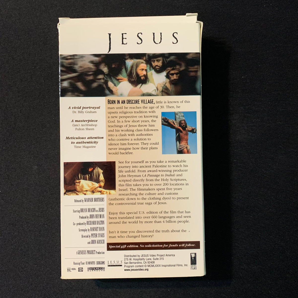 VHS Jesus (The Jesus Movie) (1979) Brian Deacon, Rivka