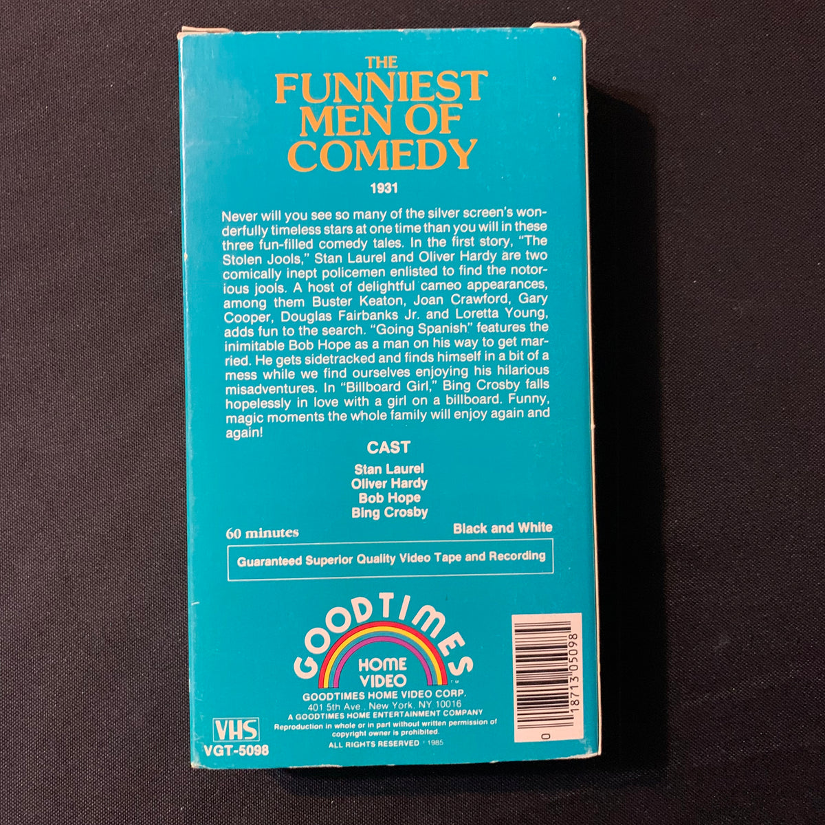 VHS The Funniest Men Of Comedy (1931) Stan Laurel, Oliver Hardy  