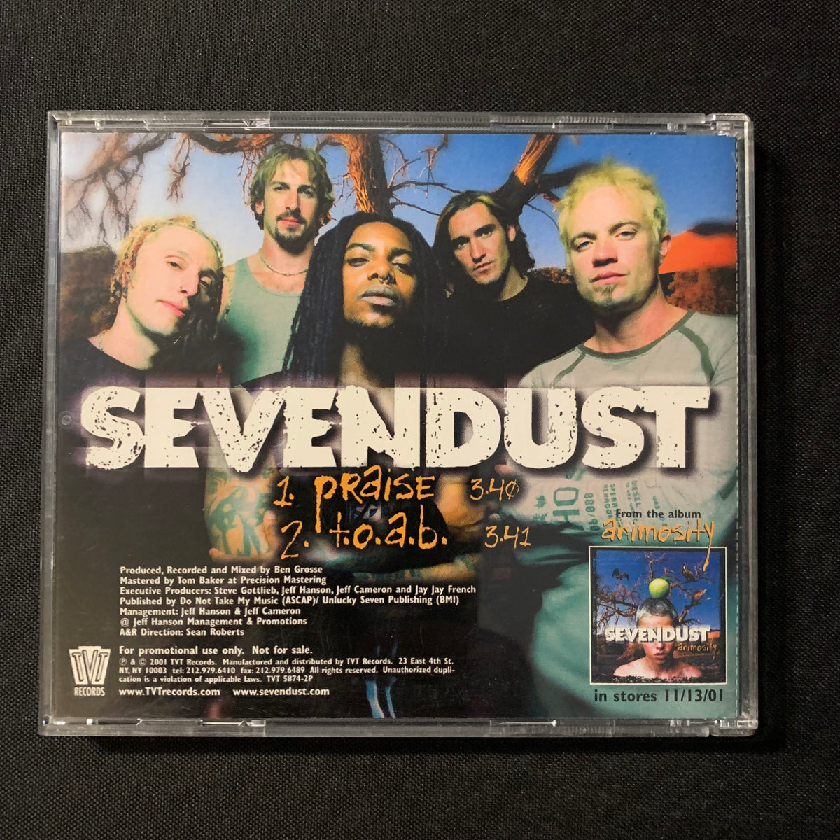 CD Sevendust '2-Song Sampler' (2001) Praise, T.O.A.B. rare DJ