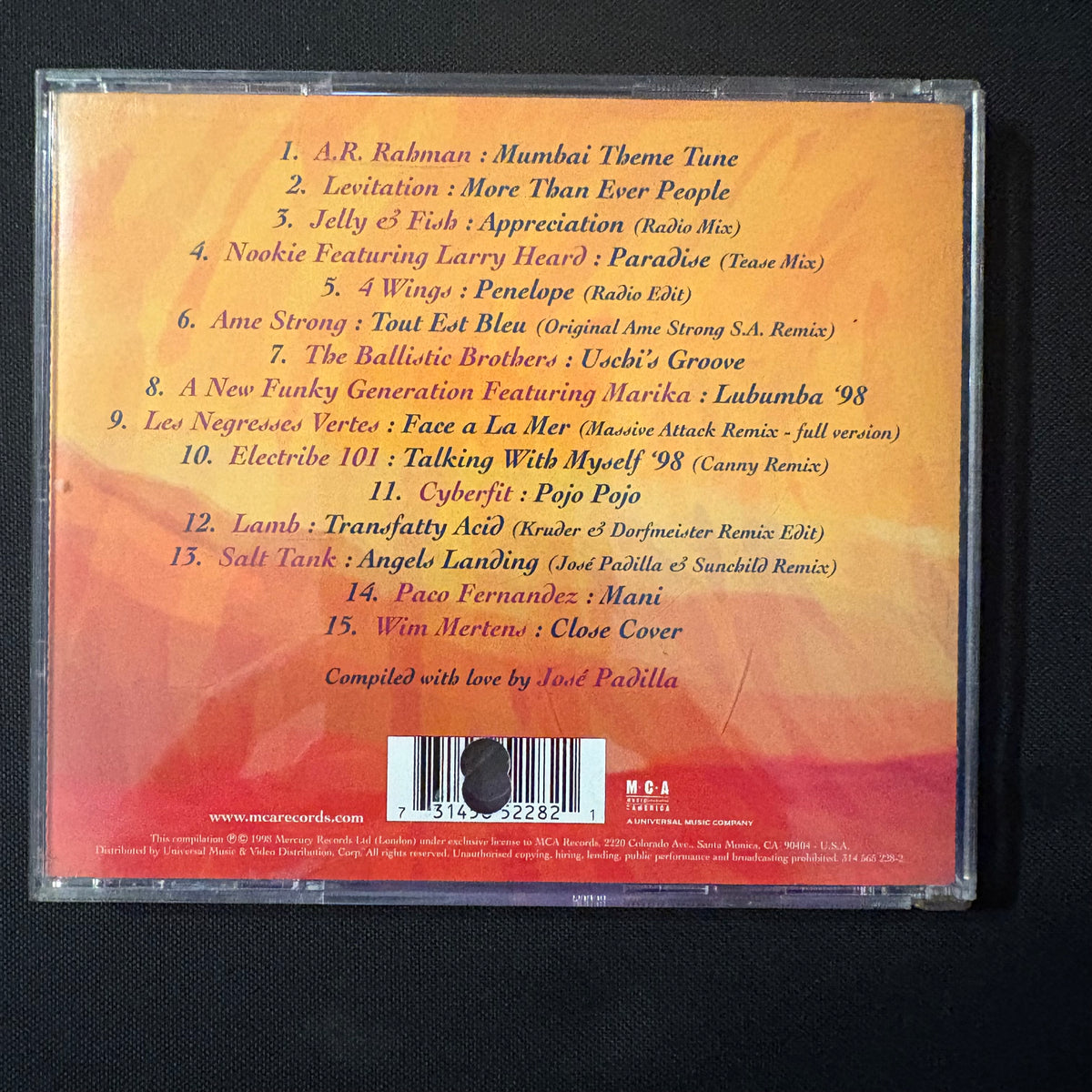 CD Cafe Del Mar Volume 5 (1998) Ibiza chillout music A.R. Rahman