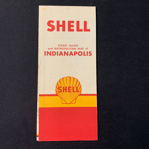 MAP Shell Indianapolis Indiana Street Guide and Metropolitan Map vintage 1960