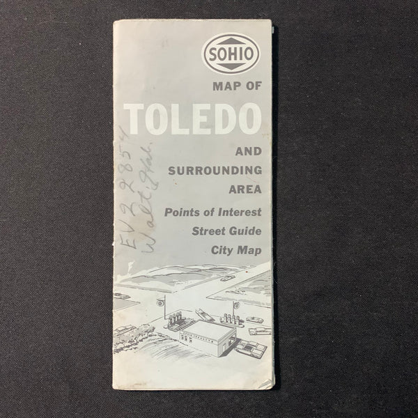 MAP Sohio Toledo Street Guide City Map early 1960s vintage