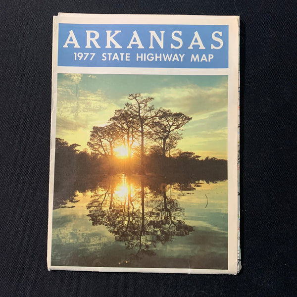MAP Arkansas 1977 vintage state highway travel road map
