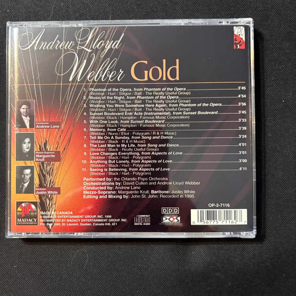 CD Orlando Pops Orchestra 'Andrew Lloyd Webber Gold' (1996
