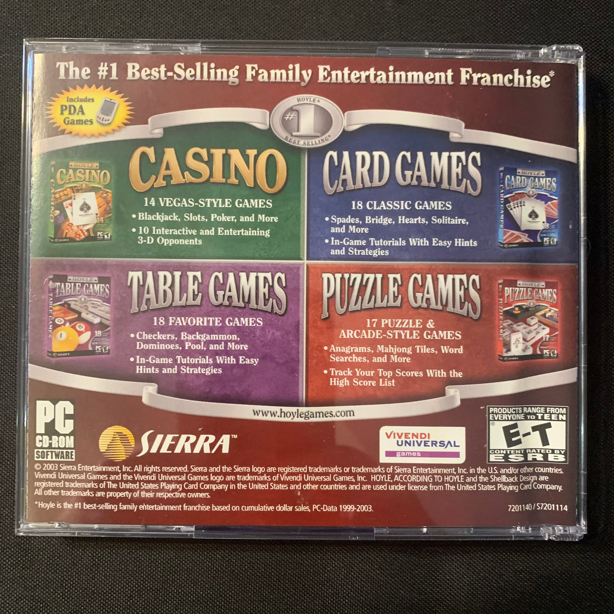 PC CD ROM Hoyle Card Games (2003) Sierra computer game disc – The
