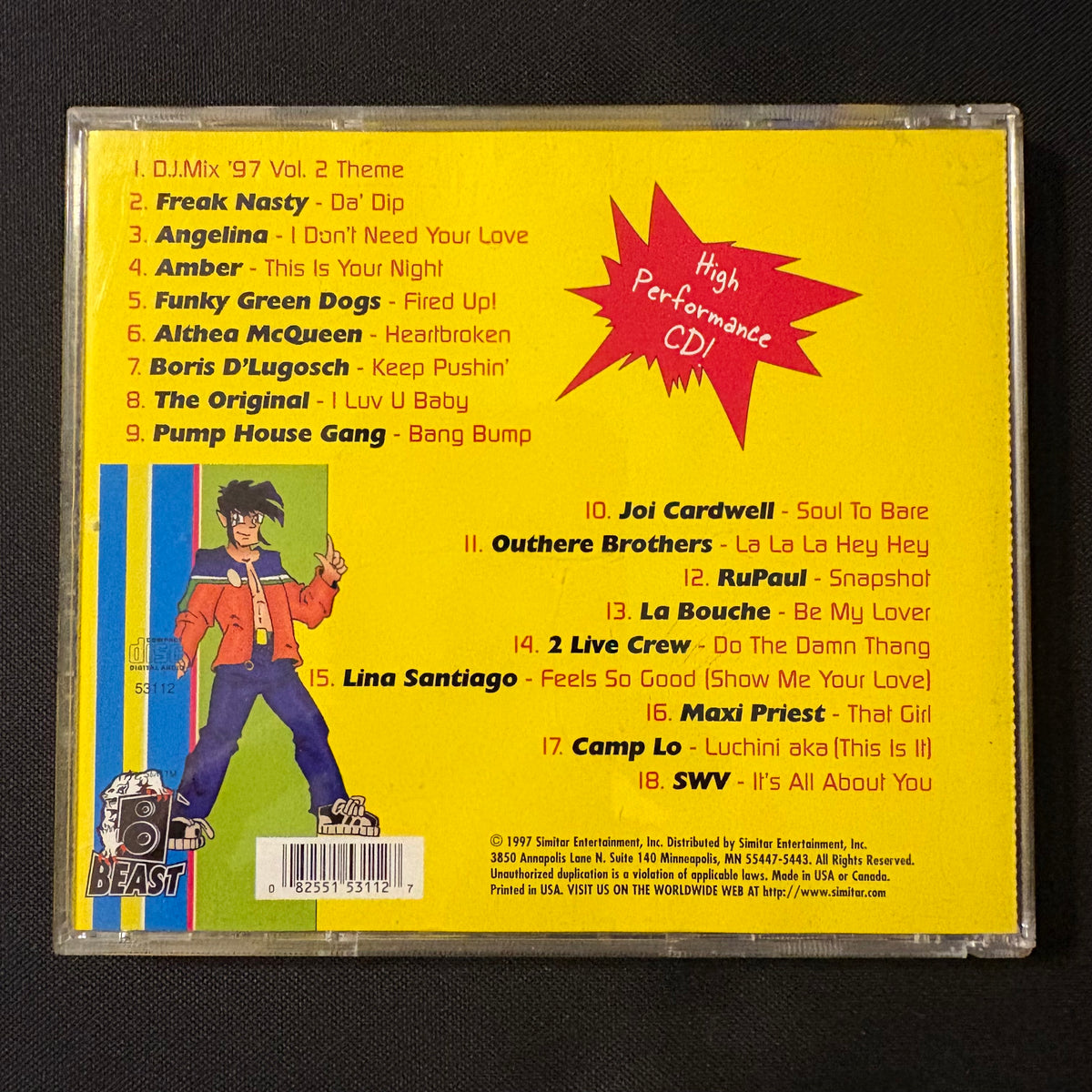 CD DJ Mix Volume 2 (1997) Freak Nasty, 2 Live Crew, La Bouche