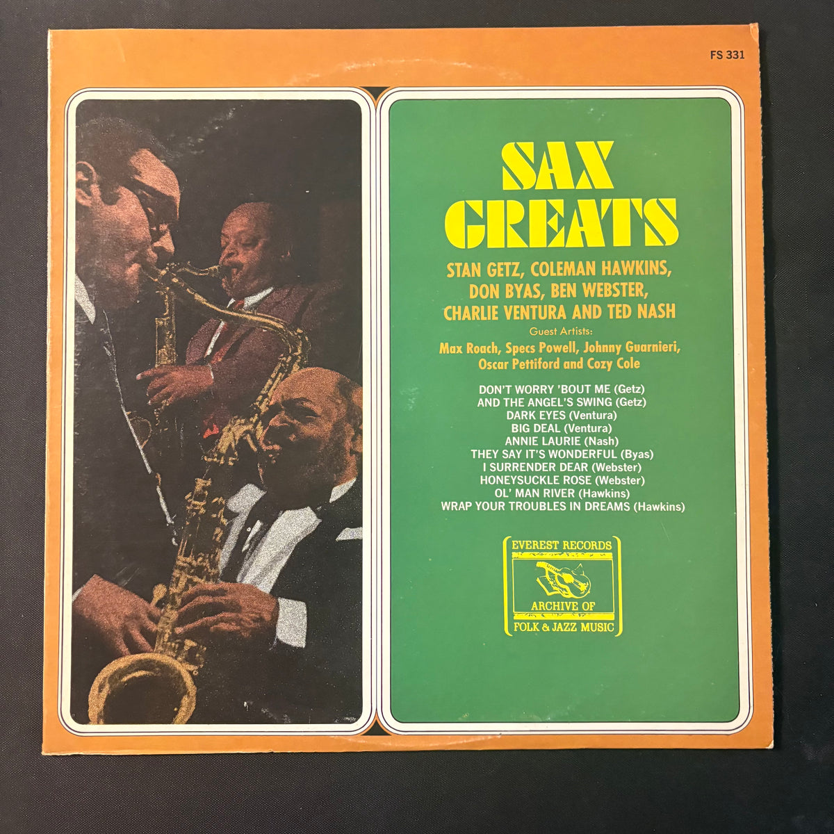 LP Sax Greats (1971) VG+/VG+ jazz vinyl record Stan Getz, Coleman