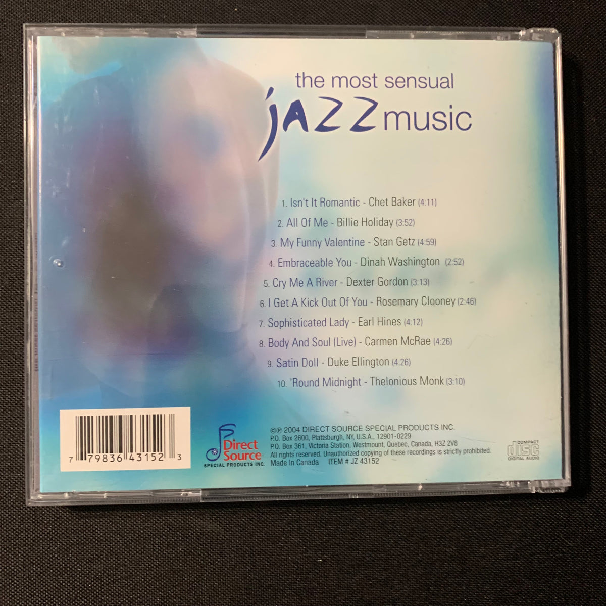 CD The Most Sensual Jazz Music (2004) Chet Baker, Billie Holiday, Stan