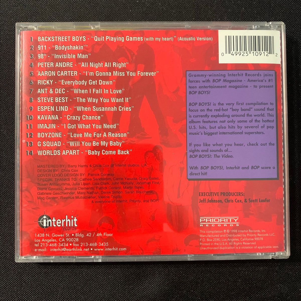 BSB Backstreet Boys QUIT PLAYING GAMES (WITH MY HEART) Promo CD Single RARE  OOP