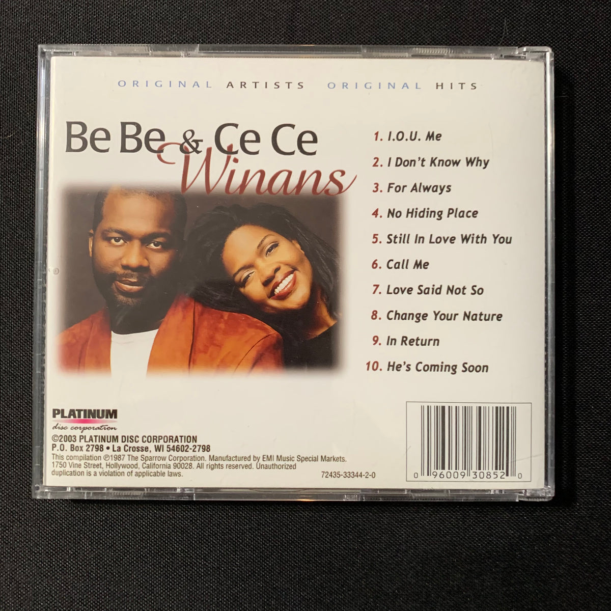 CD BeBe And CeCe Winans Self-titled (1987) Christian Gospel Music Comp ...