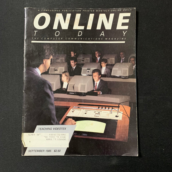 MAGAZINE Online Today September 1985 Compuserve telecommunications Videotex rare