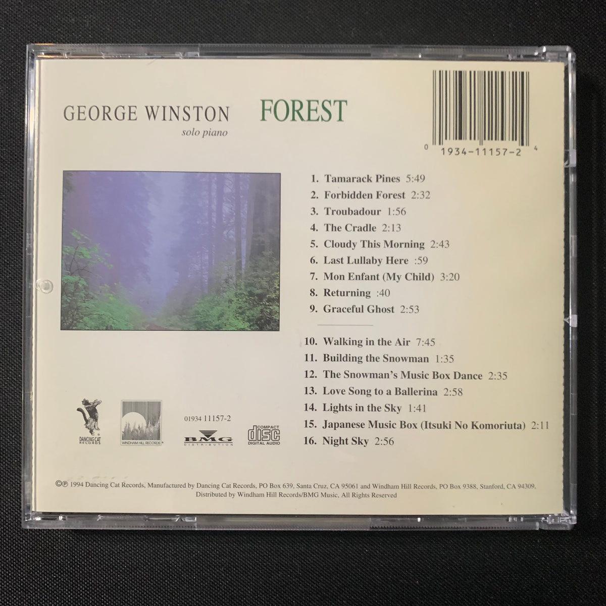 CD George Winston 'Forest' (1994) solo piano new age Windham Hill rela