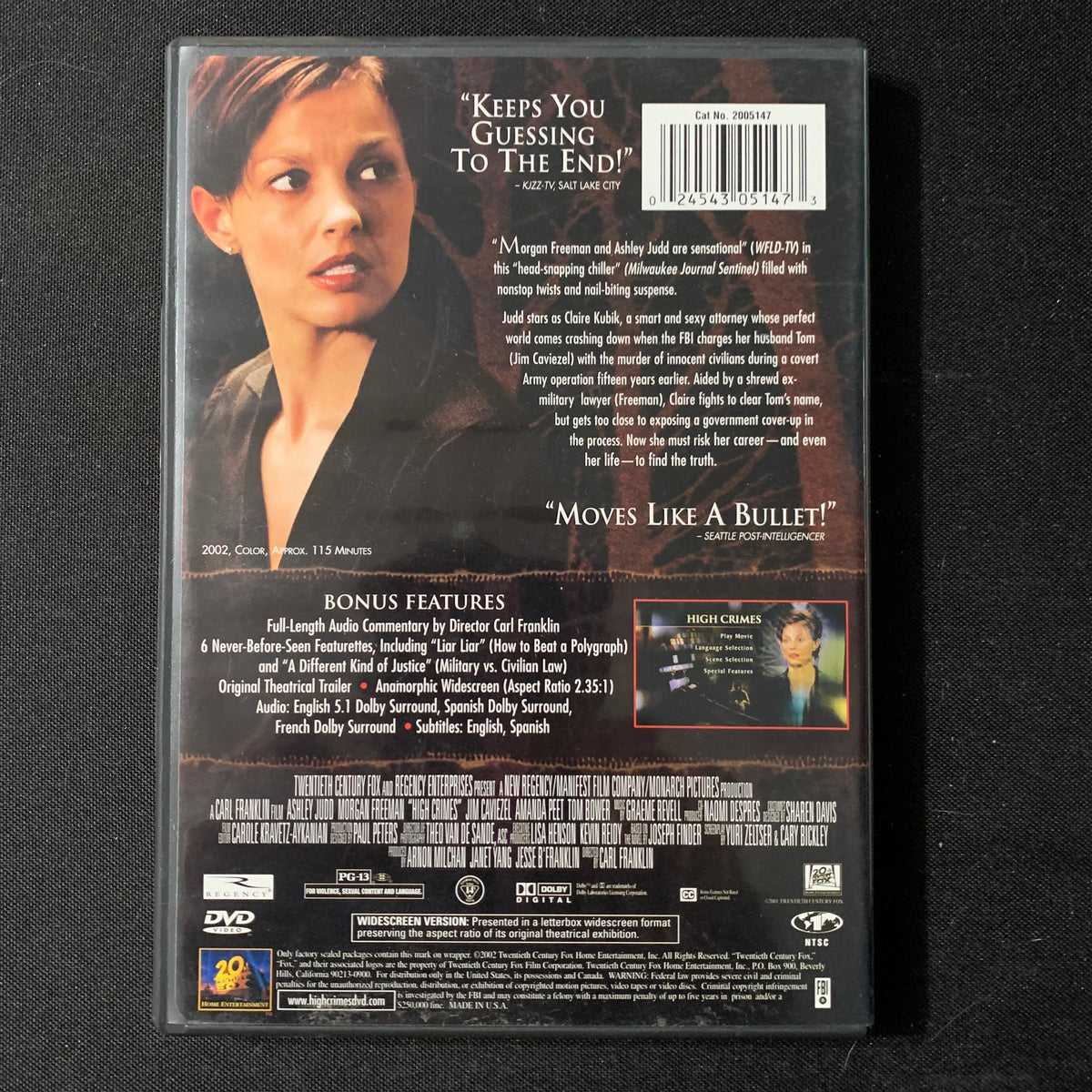 DVD High Crimes (2002) Ashley Judd, Morgan Freeman
