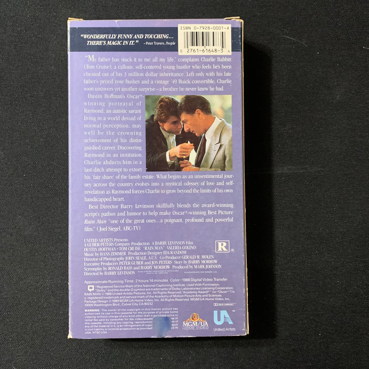 Rain Man VHS Tape Movie Full Screen Edition Tom Cruise Dustin Hoffman Oscar  27616164834