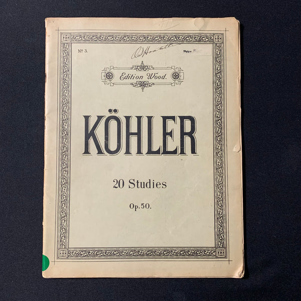 SHEET MUSIC Kohler '20 Studies: First Studies For Every Pianist' Op. 50 Edition Wood