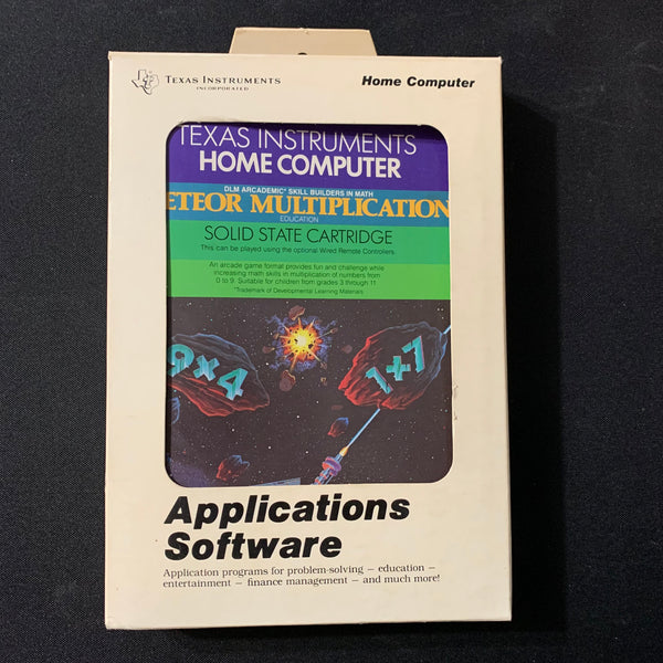 TEXAS INSTRUMENTS TI 99/4A Meteor Multiplication boxed cartridge math game