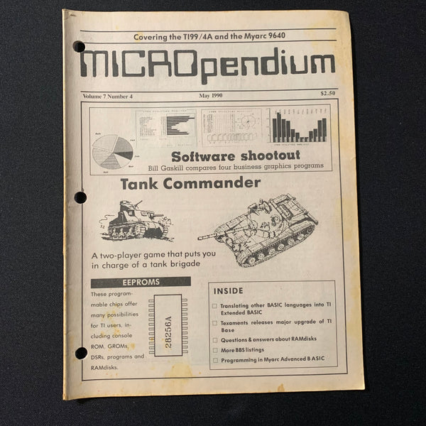TEXAS INSTRUMENTS TI 99/4A Micropendium magazine May 1990 retro computing