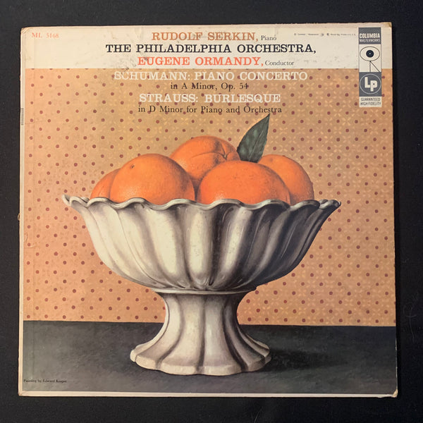 LP Schumann Piano Concerto In A Minor, Strauss Burlesque (1956) VG+/VG Rudolf Serkin, Eugene Ormandy, Philadelphia Orchestra