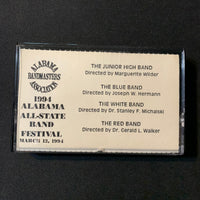 CASSETTE Alabama 1994 All-State Band Festival tape Bandmasters Association