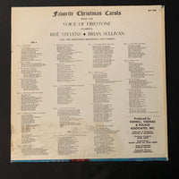 LP Rise' Stevens, Brian Sullivan, Firestone Orchestra and Chorus 'Favorite Christmas Carols From the Voice of Firestone' (1962) VG+/VG