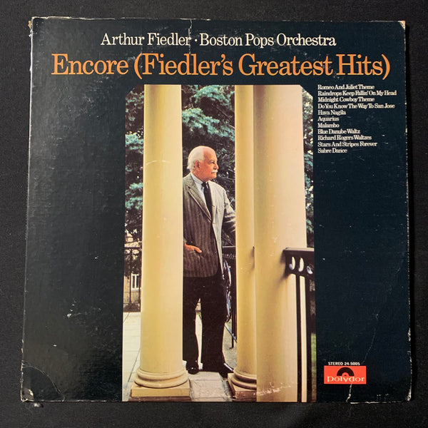 LP Arthur Fiedler Boston Pops Orchestra 'Encore (Fiedler's Greatest Hits' (1971) VG+/VG classical music vinyl record