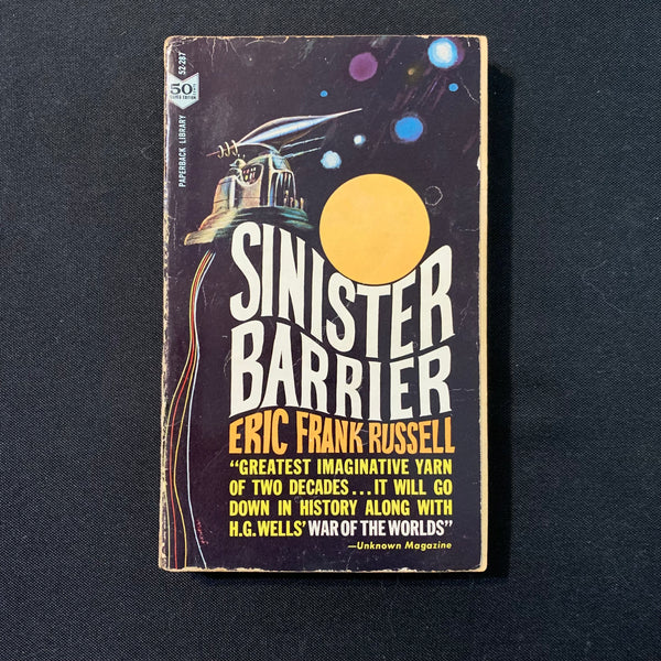 BOOK Eric Frank Russell 'Sinister Barrier' (1964) Paperback Library PB science fiction