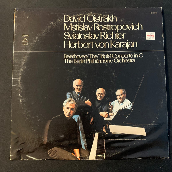 LP Beethoven 'Triple' Concerto In C (1970) VG+/VG Berlin Philharmonic, von Karajan, Oistrakh, Rostropovich, Richter