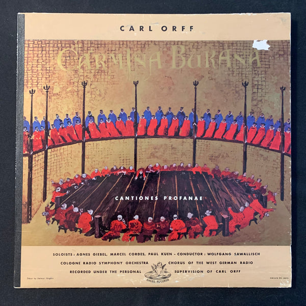 LP Carl Off 'Carmina Burana (Cantiones Profanae)' (1957) Cologne Radio Symphony Orchestra; Wolfgang Sawallisch VG/VG