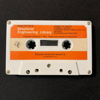 TEXAS INSTRUMENTS TI 99/4A Structural Engineering Library (1981) cassette software