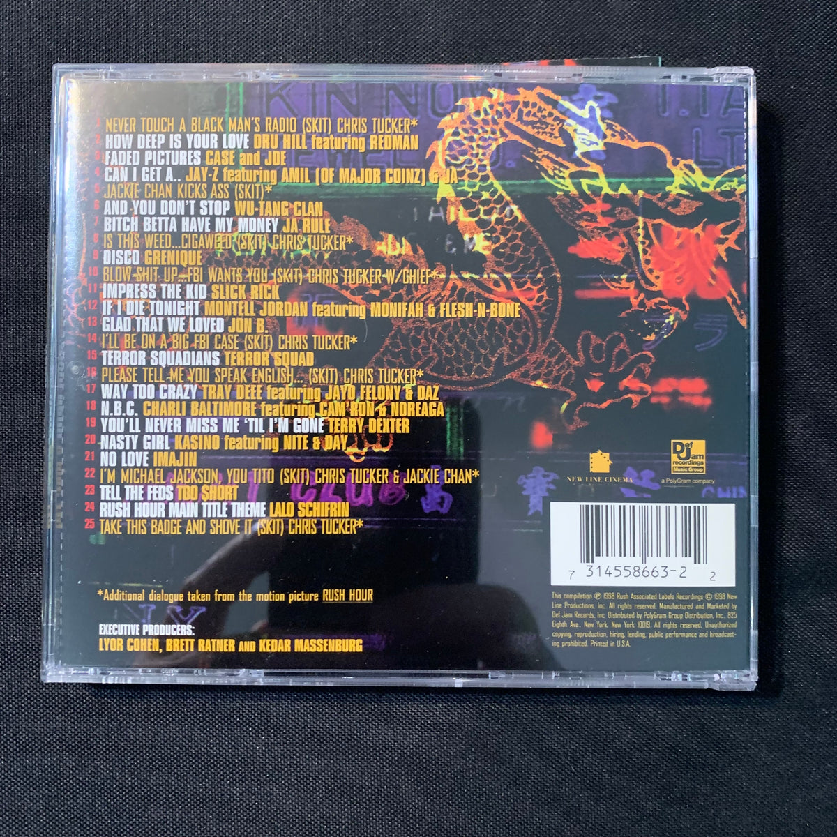 CD Rush Hour soundtrack (1998) Dru Hill, Wu-Tang Clan, Slick Rick, Too ...