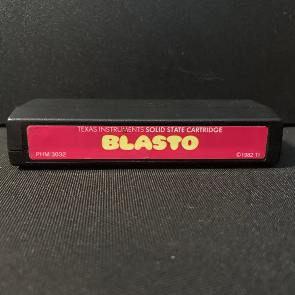TEXAS INSTRUMENTS TI 99/4A Blasto (1982) red label tested video game cartridge tank fun