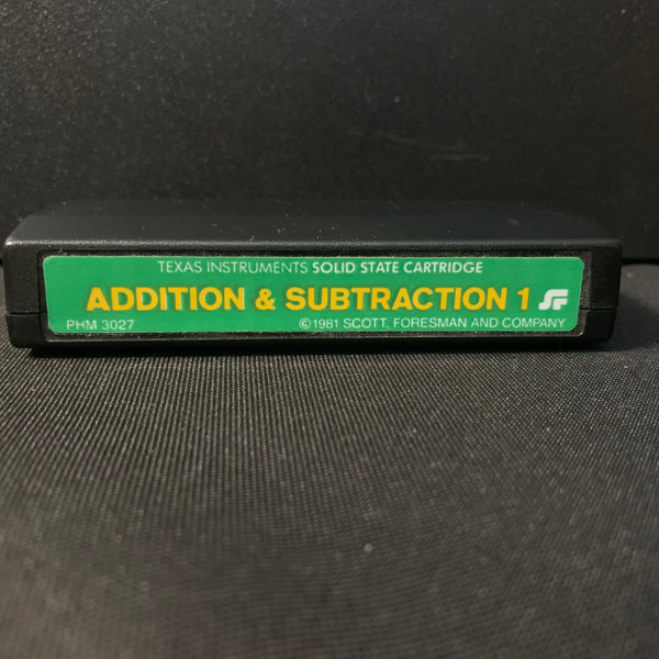 TEXAS INSTRUMENTS TI 99/4A Addition and Subtraction 1 (1981) Scott Foresman green label