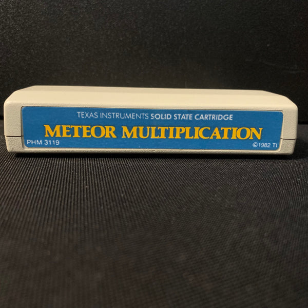 TEXAS INSTRUMENTS TI 99/4A Meteor Multiplication (1982) tested blue label cartridge math game