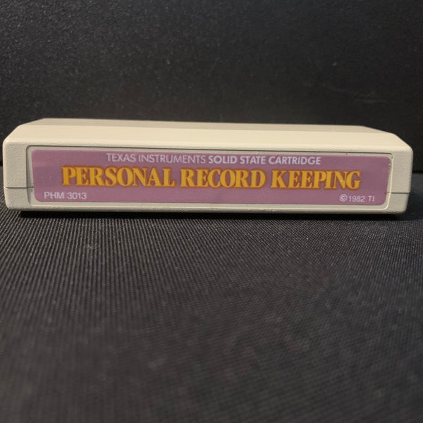 TEXAS INSTRUMENTS TI 99/4A Personal Record Keeping (1982) tested mauve label cartridge