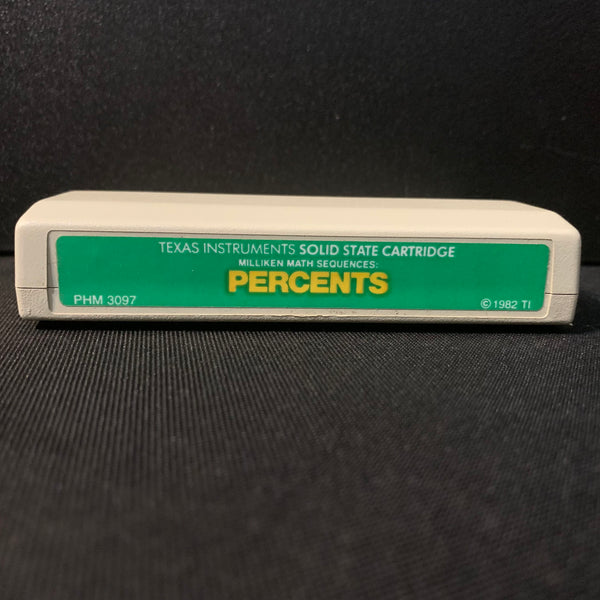 TEXAS INSTRUMENTS TI 99/4A Percents (1982) cartridge Milliken math educational