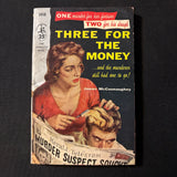 BOOK James McConnaughey 'Three For the Money' (1955) Pocket pulp PB mystery