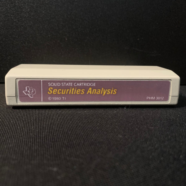 TEXAS INSTRUMENTS TI 99/4A Securities Analysis (1980) mauve label tested cartridge