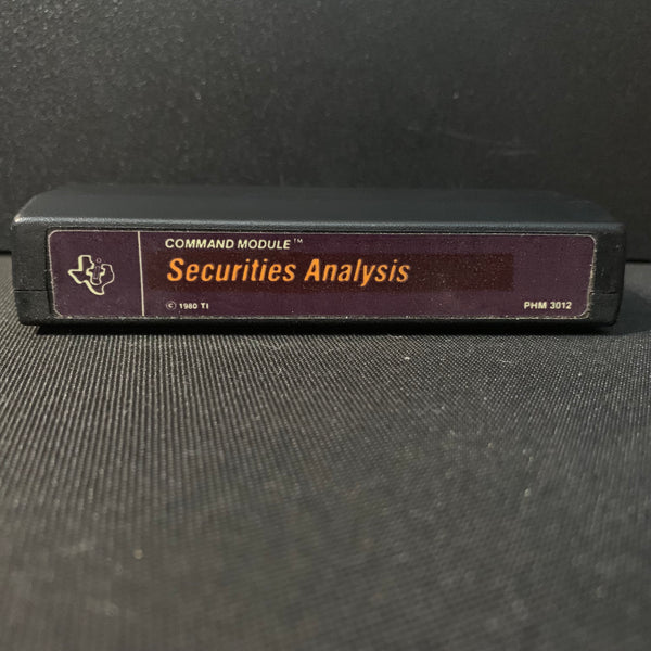 TEXAS INSTRUMENTS TI 99/4A Securities Analysis (1980) cartridge financial stocks