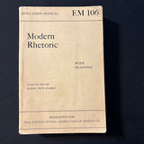 BOOK Cleanth Brooks, Robert Penn Warren 'Modern Rhetoric, With Readings' (1949) Armed Forces Institute