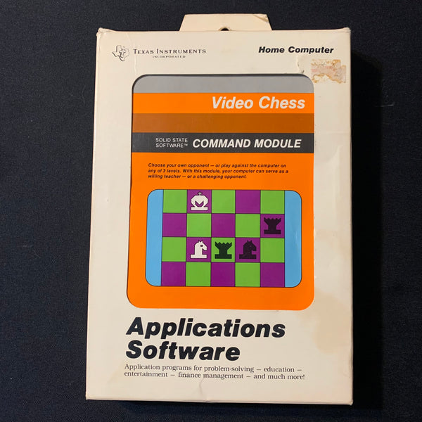 TEXAS INSTRUMENTS TI 99/4A Video Chess (1979) tested boxed complete game cartridge