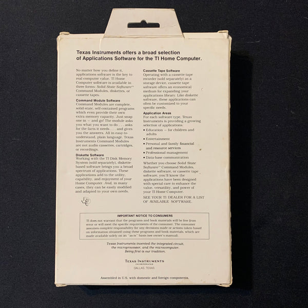 TEXAS INSTRUMENTS TI 99/4A Munchman (1981) tested complete boxed cartr ...