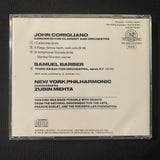 CD Corigliano/Barber New York Philharmonic, Zubin Mehta (1981) Stanley Drucker
