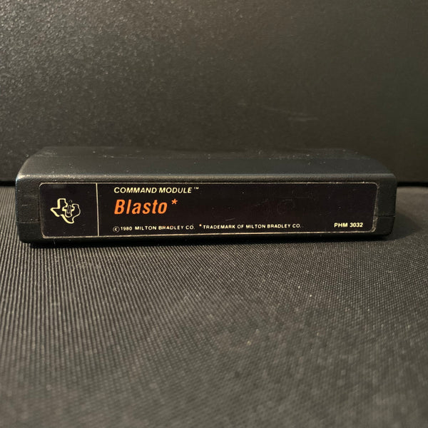 TEXAS INSTRUMENTS TI 99/4A Blasto (1980) tested black label video game cartridge tank