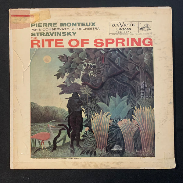 LP Stravinsky 'Rite of Spring' (1957) Pierre Monteux, Paris Conservatoire Orchestra VG/G+ vinyl record