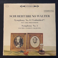LP Schubert 'Symphony No. 8 Unfinished' 'Symphony No. 5' (1960) Bruno Walter, Columbia Symphony Orchestra VG+/VG vinyl record