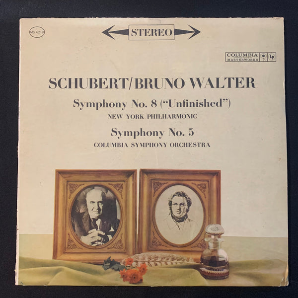 LP Schubert 'Symphony No. 8 Unfinished' 'Symphony No. 5' (1960) Bruno Walter, Columbia Symphony Orchestra VG+/VG vinyl record