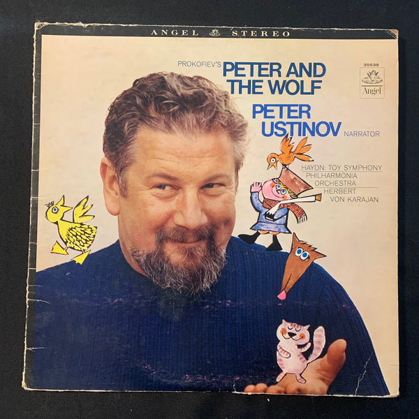 LP Peter Ustinov 'Peter and the Wolf', Haydn 'Toy Symphony' VG/G+ Herbert von Karajan