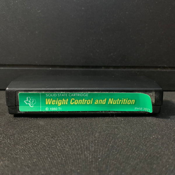 TEXAS INSTRUMENTS TI 99/4A Weight Control and Nutrition (1980) green label cartridge