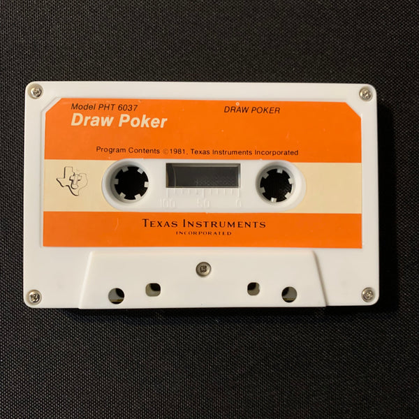 Pocker Instrument TEXAS INSTRUMENTS TI 99/4A Draw Poker (1981) tested cassette game soft ...